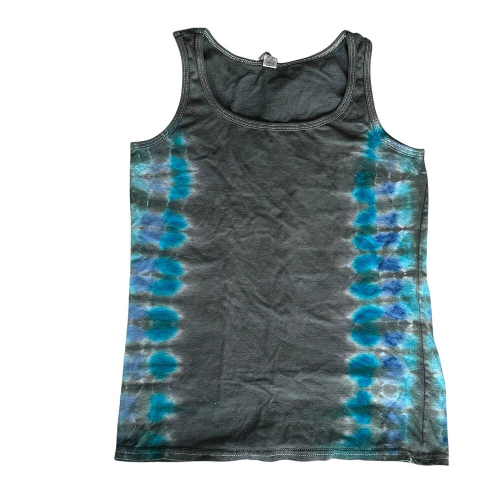 Womens Tank Top Size Small Handmade Tie Dye Gray Blue Summer Hippie Brand New